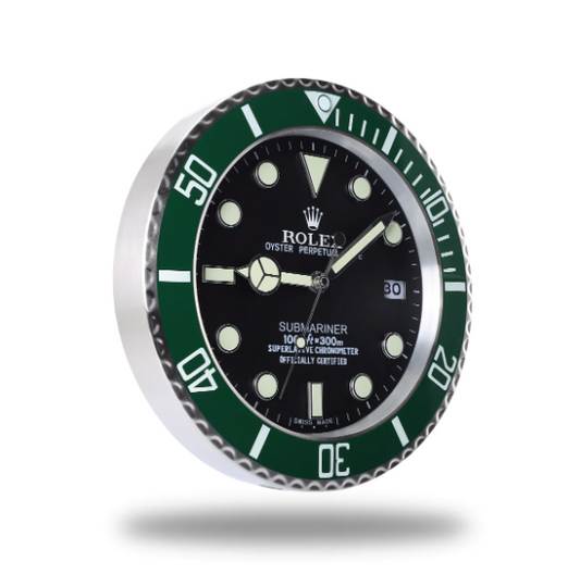 Green Rolex wall clock