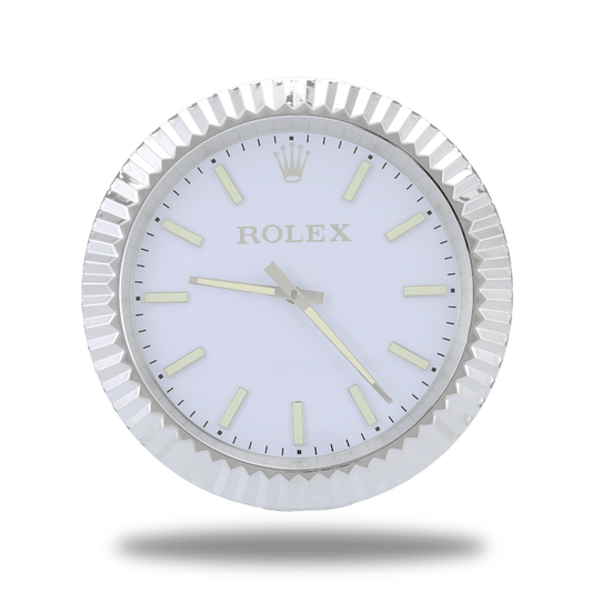 Silver Rolex wall clock