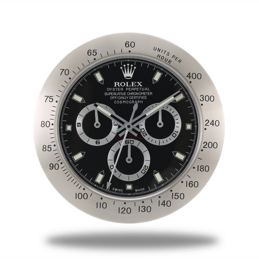Silver Rolex wall clock